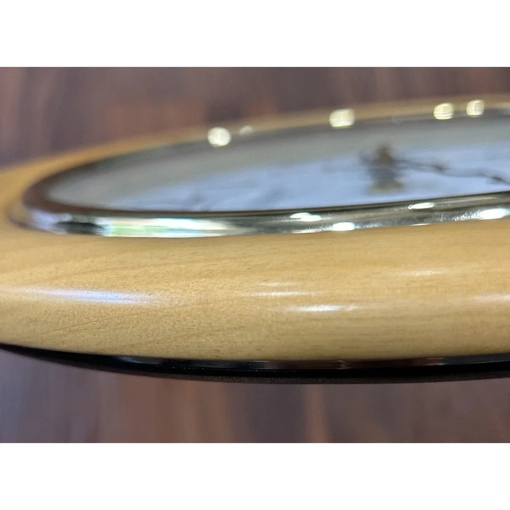 Bulova C4461 Wooden Analog Wall Clock Quartz. Works Tested